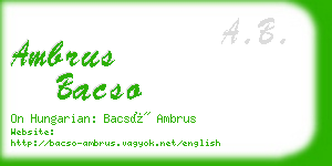 ambrus bacso business card